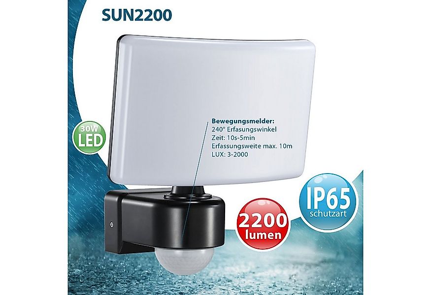 Maxkomfort LED Flutlichtstrahler SUN2200, mit Bewegungsmelder, LED fest int günstig online kaufen