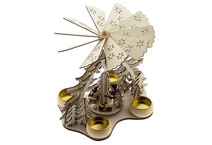 GartenHero Weihnachtspyramide Weihnachtspyramide Holz Teelichter Holzpyrami günstig online kaufen