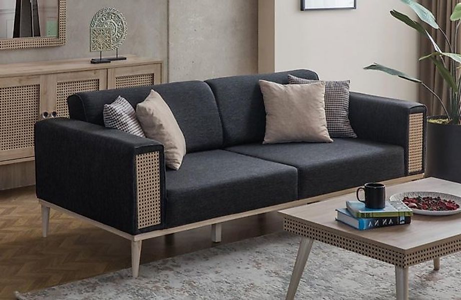 Xlmoebel 3-Sitzer Neu Luxus Wohnzimmer Sofa mit Edelstahlfüßen in Grau, 3-S günstig online kaufen