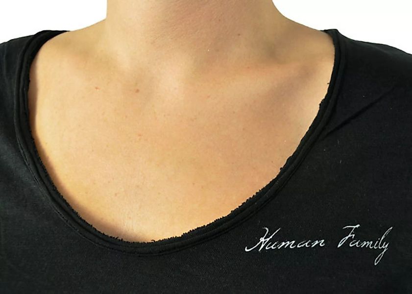 Leichtes Damen Shirt Mit Ungesäumten V-ausschnitt günstig online kaufen