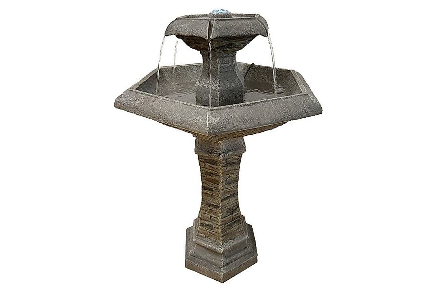 Köhko Gartenbrunnen Köhko® Hexagon Eleganz Gartenbrunnen mit LED Beleuchtun günstig online kaufen
