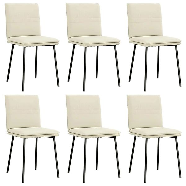 vidaXL Esszimmerstühle 6 Stk Creme Samt 3315623 günstig online kaufen