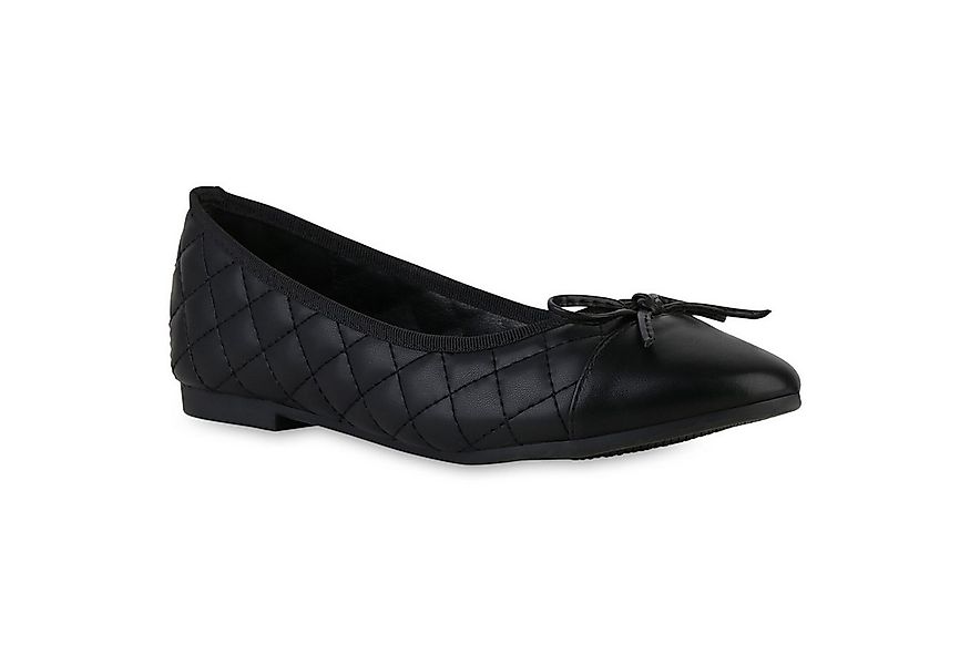 VAN HILL 841554 Ballerina Damen Klassische Ballerinas Gesteppte Leder-Optik günstig online kaufen