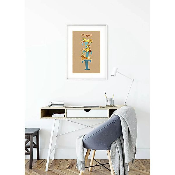 KOMAR Wandbild - ABC Animal T - Größe: 50 x 70 cm mehrfarbig Gr. one size günstig online kaufen