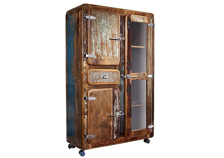 Massivmoebel24 Standvitrine (Vitrine Altholz 90x38x140 mehrfarbig günstig online kaufen