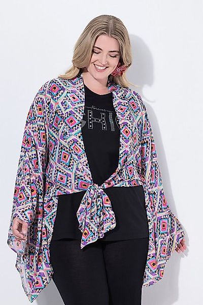 MIAMODA Blusenjacke Blusenbolero oversized grafisches Muster Langarm günstig online kaufen