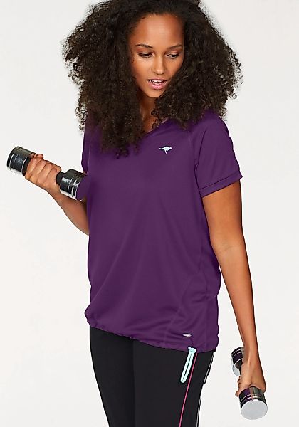 KangaROOS Funktionsshirt, Kurzarm, figurumspielend, mit V-Ausschnitt, große günstig online kaufen