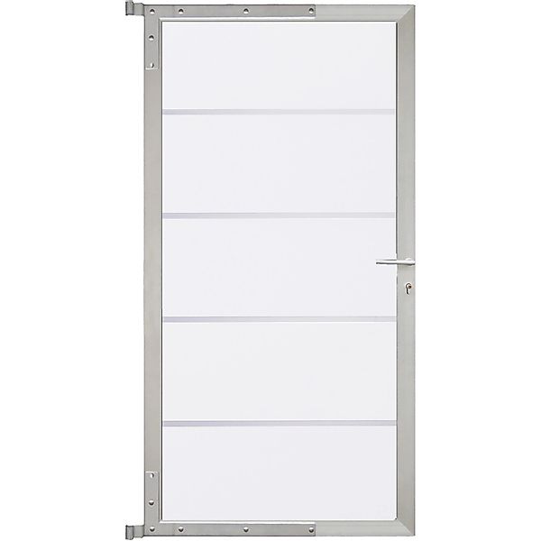 T & J Tor für Sichtschutzzaun Farö 90 cm x 175 cm Weiß/ Silber günstig online kaufen