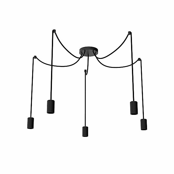SEGULA Spyder 5 Wave Hängeleuchte, schwarz, 5-flg. günstig online kaufen
