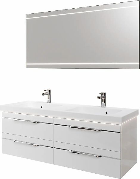 Saphir Badmöbel-Set "Balto 2-teilig Mineralmarmor-Doppelwaschtisch mit LED- günstig online kaufen