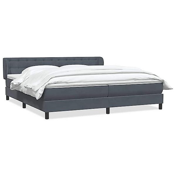 vidaXL Boxspringbett, Boxspringbett mit Matratzen Dunkelgrau 180x220 cm Sam günstig online kaufen