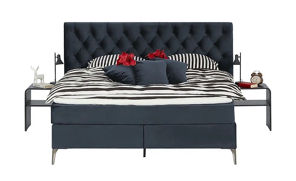 Wohnwert Boxspringbett  Laesa ¦ blau ¦ Maße (cm): B: 200 H: 122 Betten > Bo günstig online kaufen