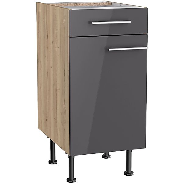 Optifit Küchen-Unterschrank Jonte984 40 cm x 87 cm x 58,4 cm Anthrazit-Wild günstig online kaufen