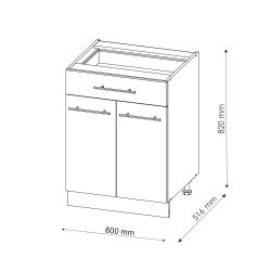 Vicco Unterschrank Fame-Line, Weiß Landhaus/Weiß, 60 günstig online kaufen