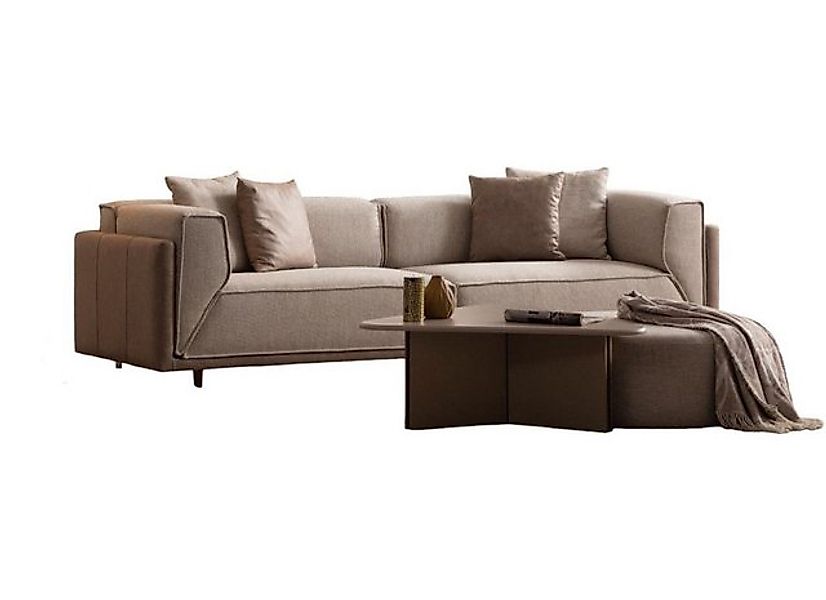 JVmoebel 3-Sitzer Designer Beige Exklusive Sofa 3-Sitzer Perfekte Möbel Woh günstig online kaufen