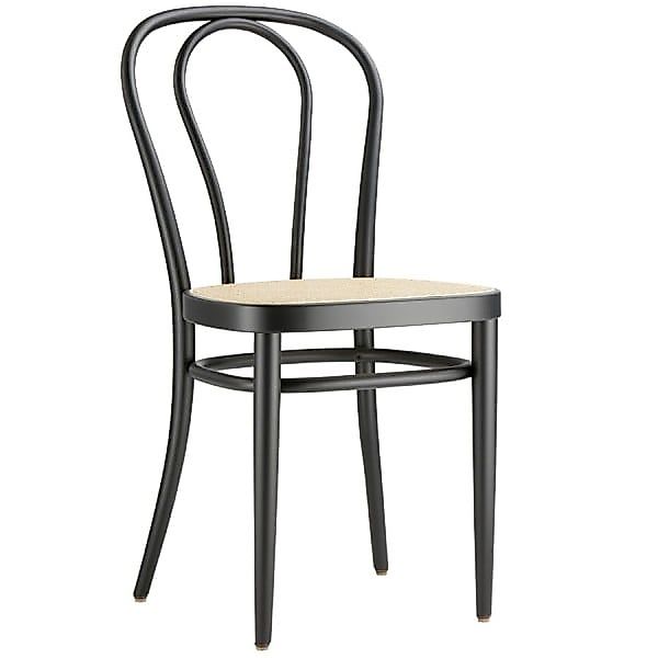 THONET 218 Bugholzstuhl Bistrostuhl | Rohrgeflecht-Sitz | Buche schwarz geb günstig online kaufen