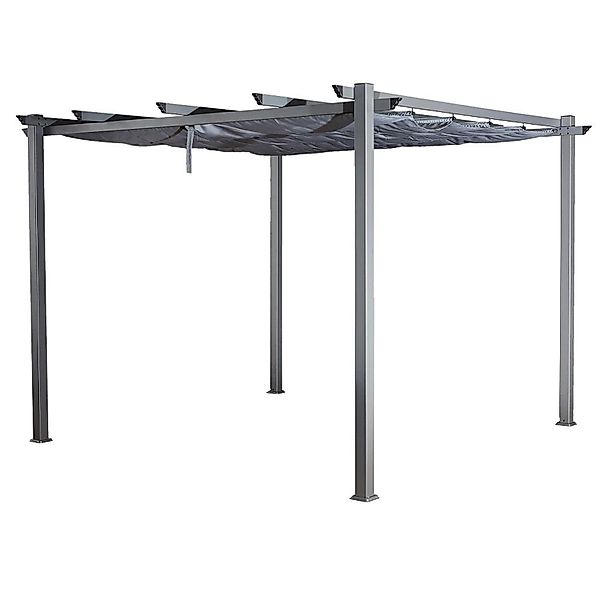 Jet-Line Gartenpavillon Luxor aus Alu mit Schiebedach 3 x 4 Meter in Anthra günstig online kaufen
