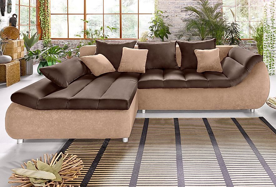 INOSIGN Ecksofa »Imola modern und elegant, bequem, aktuelle Steppung im Sit günstig online kaufen