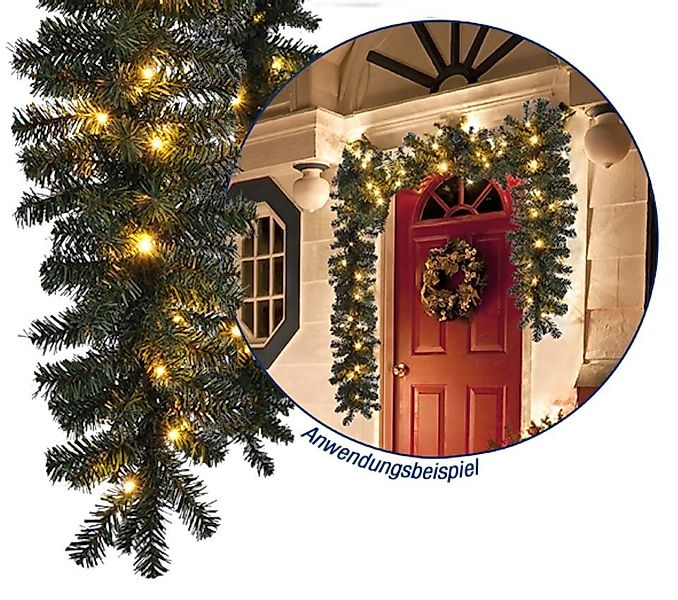Kunstgirlande Künstliche Tannengirlande mit LED Tanne Girlande 270 cm, Grav günstig online kaufen