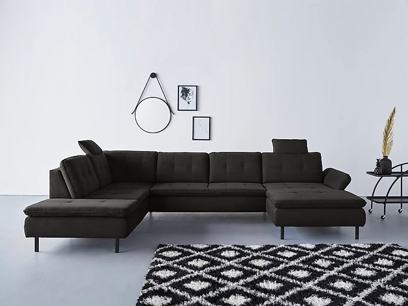 Home affaire Wohnlandschaft "Birkholm U-Form" Armlehnverstellung, auch in E günstig online kaufen