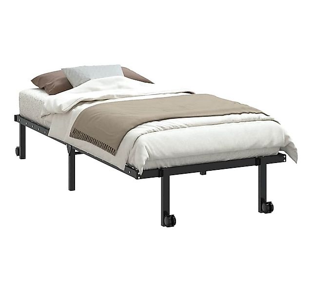 vidaXL Bett Bettgestell ohne Matratze Klappbar Schwarz 90x190 cm Stahl günstig online kaufen