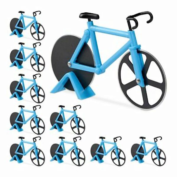 relaxdays 10 x Fahrrad Pizzaschneider blau günstig online kaufen
