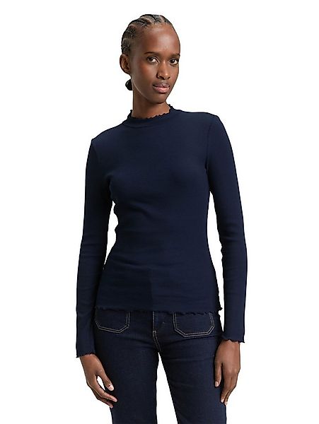 TOM TAILOR Denim Langarmshirt in Ripp-Optik günstig online kaufen