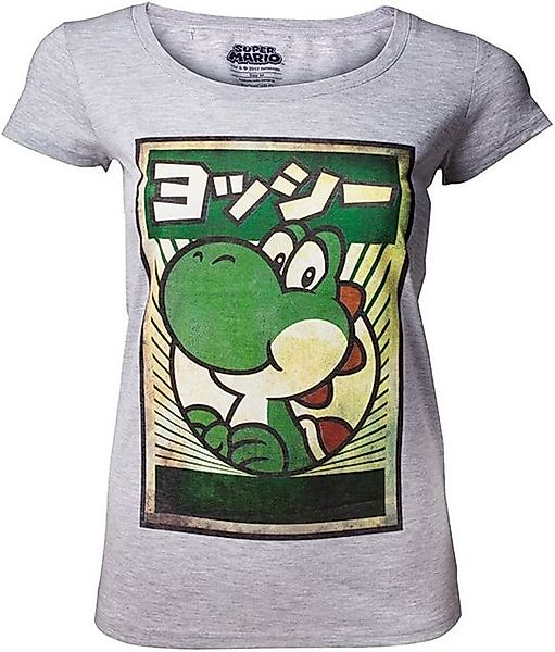 Super Mario T-Shirt Nintendo T-shirt Japanese Yoshi Women's Grey Super Mari günstig online kaufen