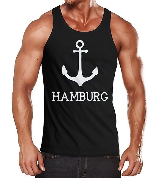 MoonWorks Tanktop Herren Tank-Top mit Anker Aufdruck Hamburg Moonworks® mit günstig online kaufen