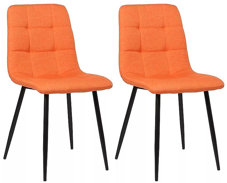 2er Set Esszimmerstuhl Tilde-orange-Stoff günstig online kaufen