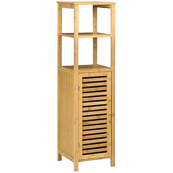 Kleankin Badezimmerschrank Bambus Naturholz 32,9L x 29,9B x 120H cm günstig online kaufen