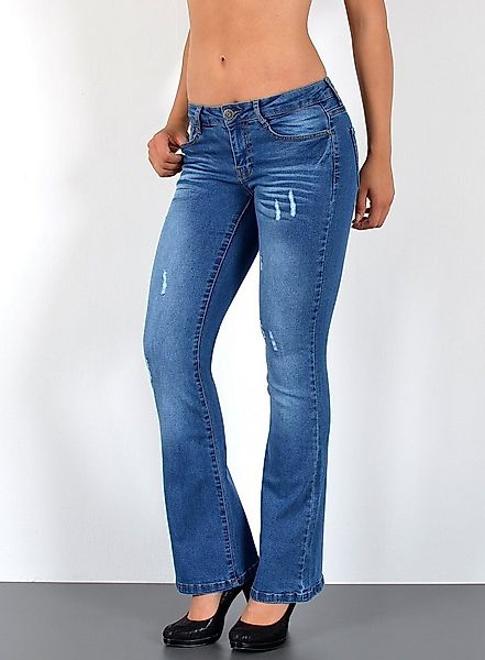 ESRA Bootcut-Jeans Damen Schlagjeans mit weitem Bein und Stretch bis Große günstig online kaufen