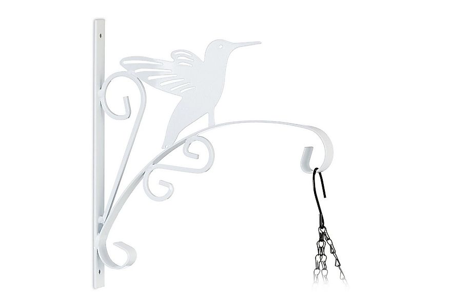 relaxdays Wandhaken Blumenampelhalterung mit Vogelmotiv günstig online kaufen