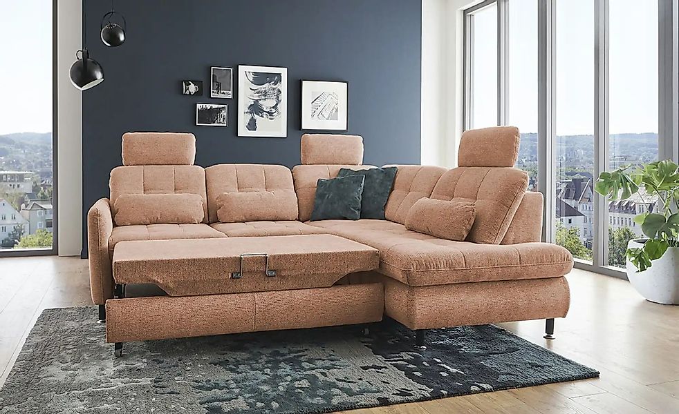 Lounge Collection Ecksofa  LIORA ¦ beige ¦ Maße (cm): B: 242 H: 99 T: 210.0 günstig online kaufen