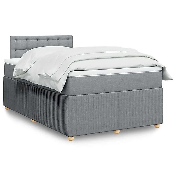 vidaXL Boxspringbett mit Matratze Hellgrau 120x200 cm Stoff 3289737 günstig online kaufen