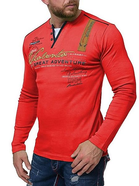 L.gonline Langarmshirt Herren Longshirt, Langarmshirt, 100% Baumwolle, Patc günstig online kaufen