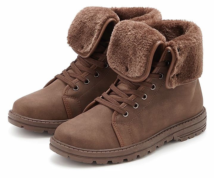 LASCANA Stiefelette "Boots," mit Fellimitat-Applikation VEGAN günstig online kaufen