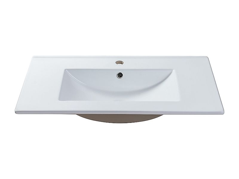 Einbauwaschbecken rechteckig - 81 x 46,5 cm - Keramik - Weiß - MOTIAC günstig online kaufen