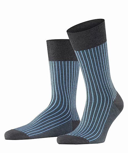 FALKE Oxford Stripe Herren Socken, 47-48, Grau, Rippe, Baumwolle, 13379-309 günstig online kaufen