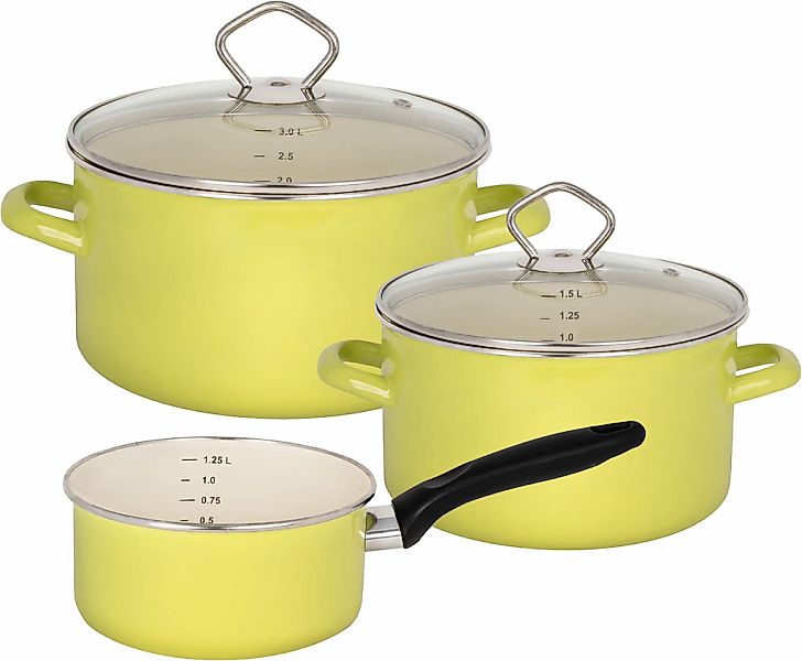 Krüger Topf-Set "Emaille Topfset Juist" Set, Fleischtopf Ø 16 + Ø 20 cm mit günstig online kaufen