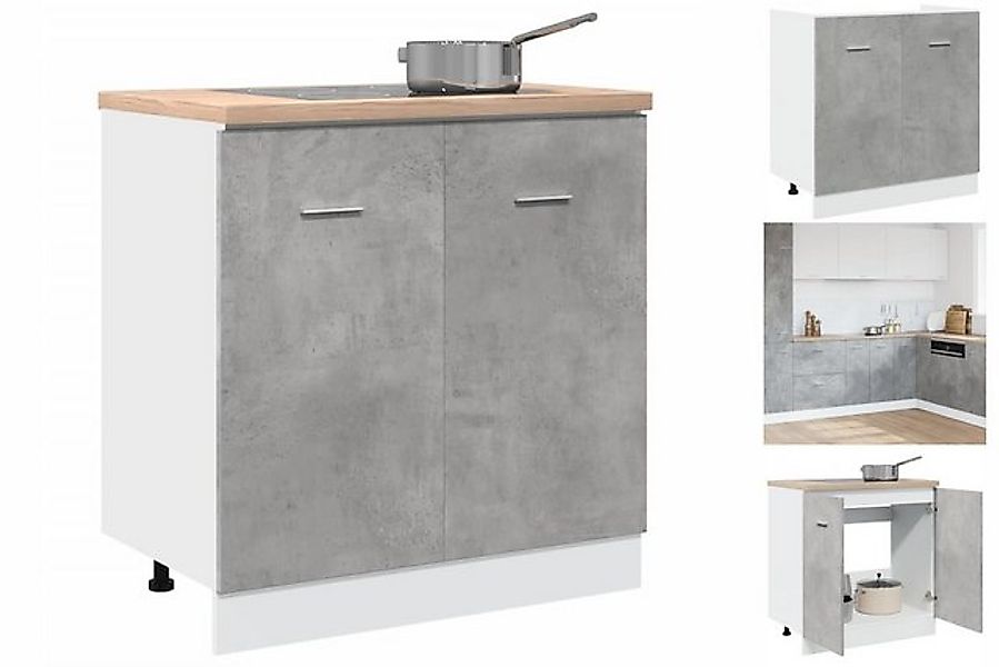 vidaXL Hängeschrank Spülenunterschrank Küchenschrank Betongrau 80x46x81,5 c günstig online kaufen