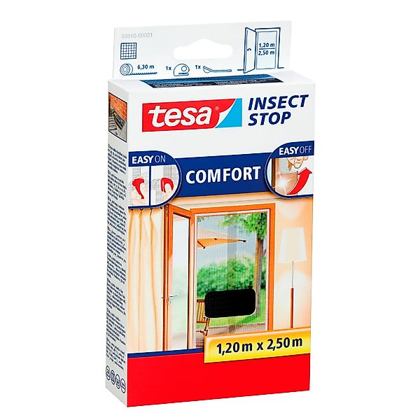 tesa® Insect Stop  Klett Fliegengitter Premium Türen anthrazit günstig online kaufen