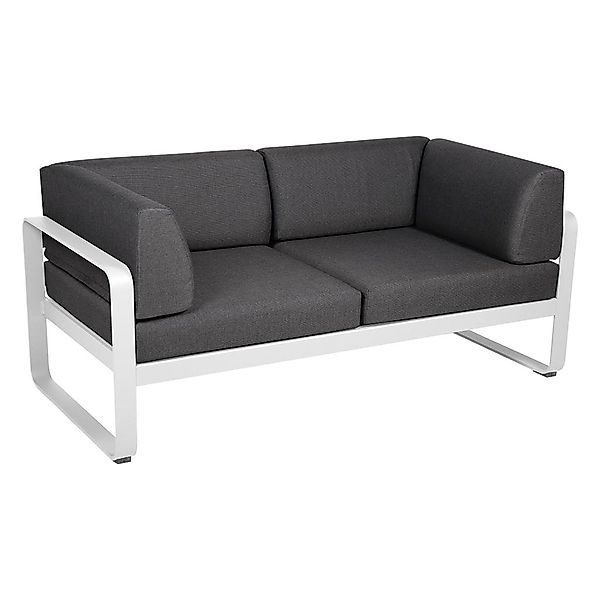 Bellevie 2-Sitzer Club Sofa 01 Baumwollweiß A3 Graphitgrau günstig online kaufen