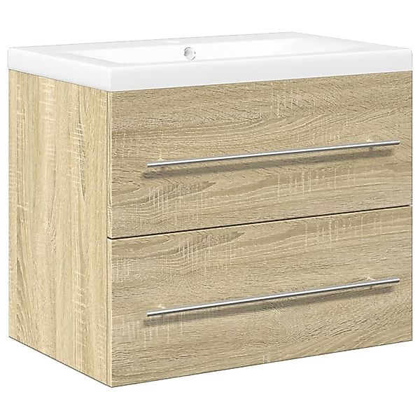 vidaXL Badezimmer-Set 2-tlg. Badmöbel-Set Sonoma-Eiche Holzwerkstoff, günstig online kaufen