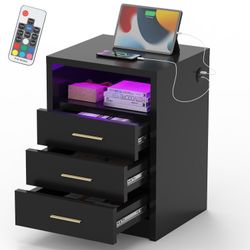 WILGOON Nachttisch Nachttisch Sofatisch mit LED-Beleuchtung,Nachtschrank günstig online kaufen