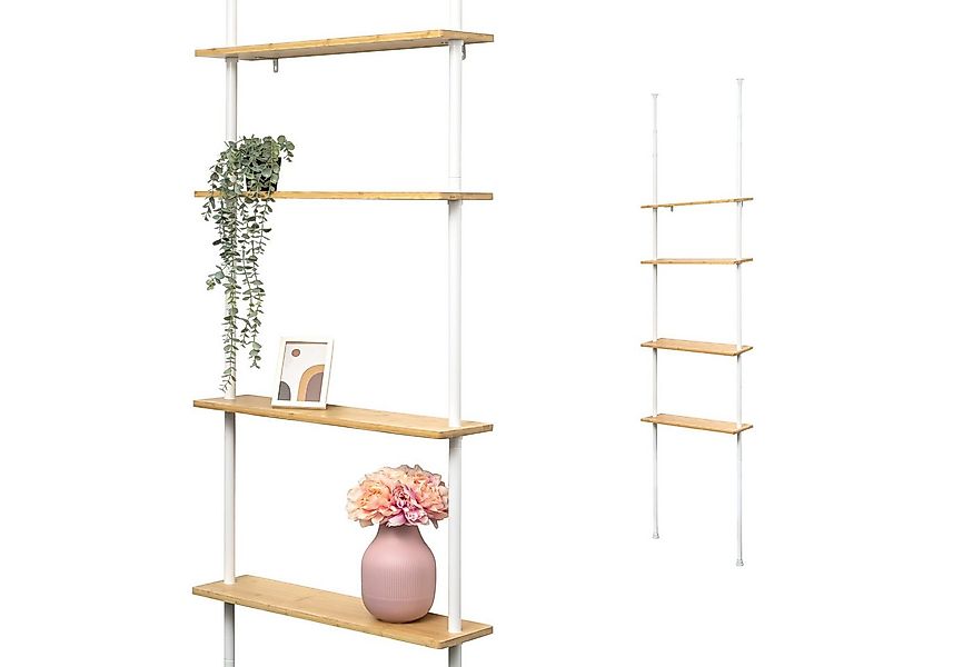 bremermann Teleskopregal Teleskop-Wandregal mit 4 Ablageböden, mit Bambus günstig online kaufen