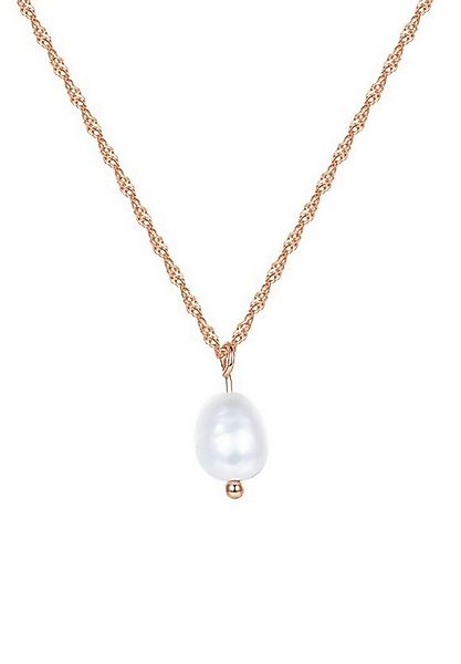 Hey Happiness Kette mit Anhänger Perle weiß, Silber 925 Damenkette 18K Rosé günstig online kaufen