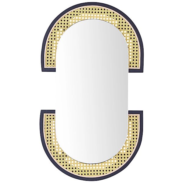 Beliani Wandspiegel STAINS Naturfarben Schwarz 5x43x75 günstig online kaufen