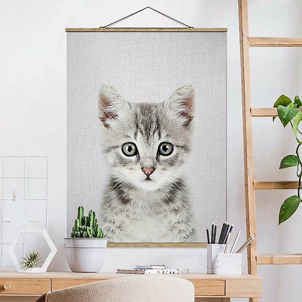 Stoffbild mit Posterleisten Baby Katze Killi günstig online kaufen