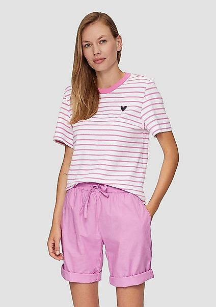 s.Oliver Kurzarmshirt T-Shirt Ringelshirt mit Stickerei günstig online kaufen